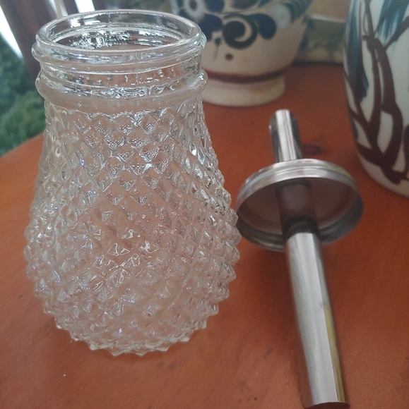 Vintage Glass Sugar Dispenser Grace Diamond Point glass - Picture 3 of 4